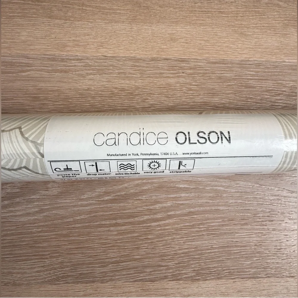 Candice Olson Designer Luminous Ginko Wallpaper Taupe Blonde Beautiful CI2331